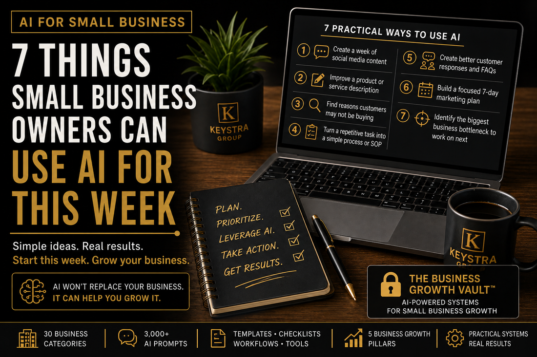 7 practical ways small business owners can use AI this week with Keystra Group